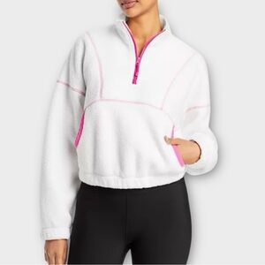 Year of Ours Sherpa Mammoth Half Zip Sweatshirt in White Women’s Size XS
